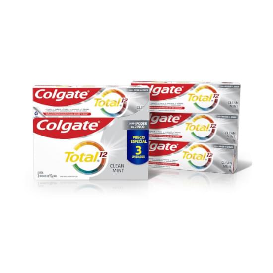 Imagem de Creme dental colgate total 12 clean mint com 3 unidades de 90g