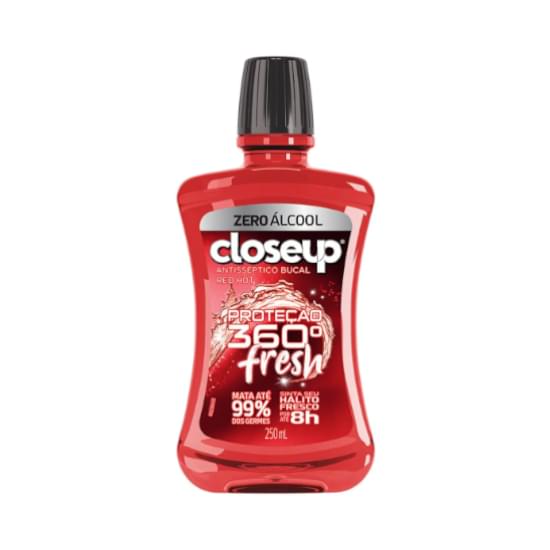 Imagem de Enxaguante bucal antisséptico sem álcool red hot closeup proteção 360° fresh 250ml