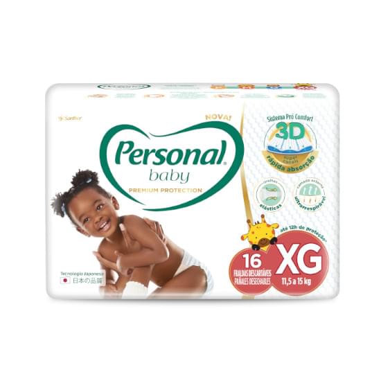 Imagem de Fralda infantil personal baby premium protection jumbo tamanho xg | com 16 unidades