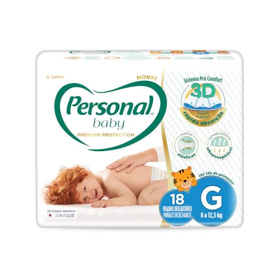 Imagem de Fralda infantil personal baby premium protection jumbo tamanho g | com 18 unidades