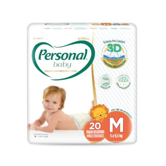 Imagem de Fralda infantil personal baby premium protection jumbo tamanho m | com 20 unidades