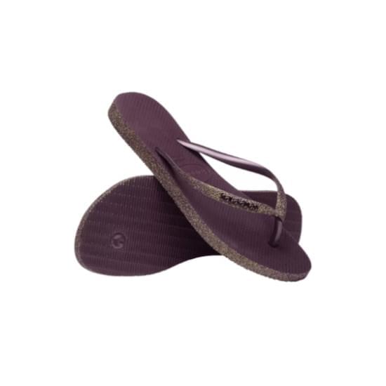 Imagem de Sandália havaianas feminina slim sparkle ii berinjela 33/34