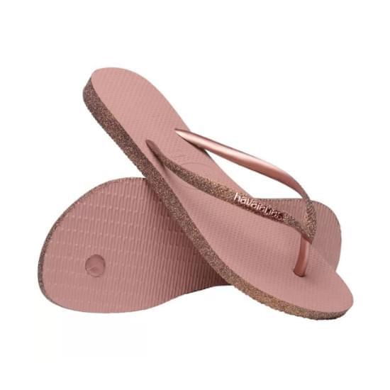 Imagem de Sandália havaianas feminina slim sparkle ii rosa crocus 35/36