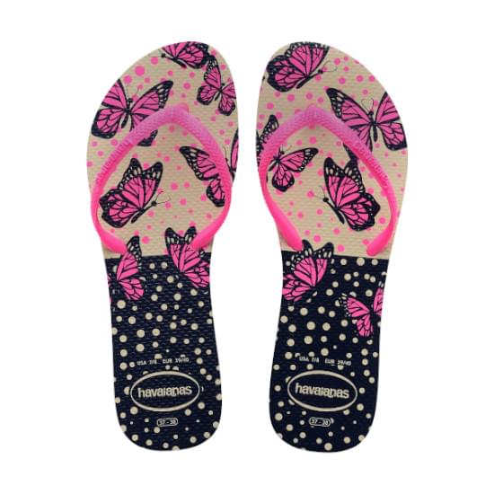 Imagem de Sandália havaiana feminina flat mix bege palha/rosa 35/36