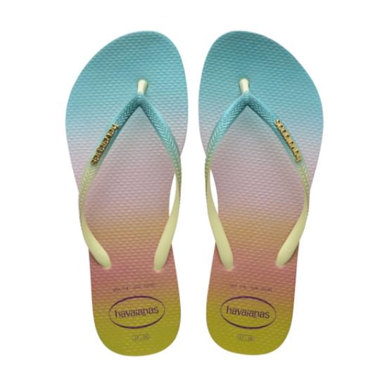 Imagem de Sandália havaiana feminina slim gradient sunset lima 37/38