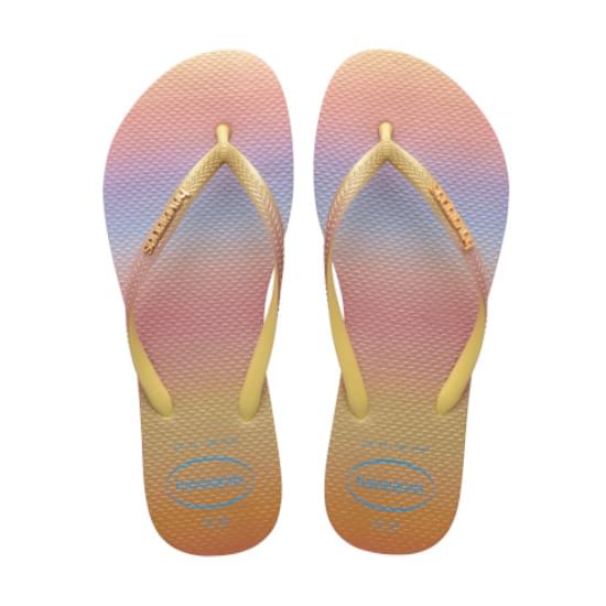 Imagem de Sandália havaiana feminina slim gradient sunset amarelo limão 37/38