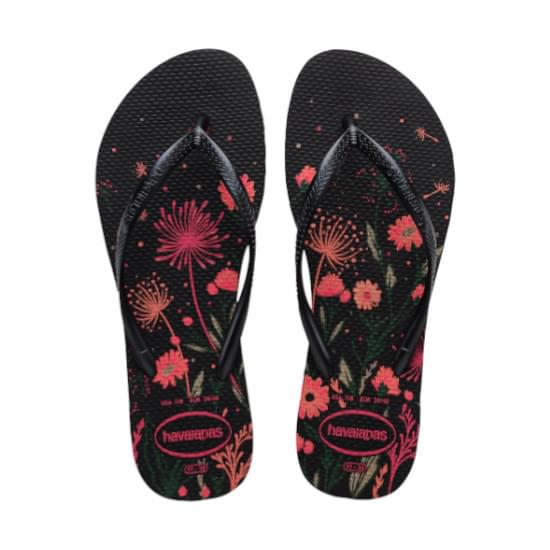 Imagem de Sandália havaianas feminina slim organic preto/rosa 39/40