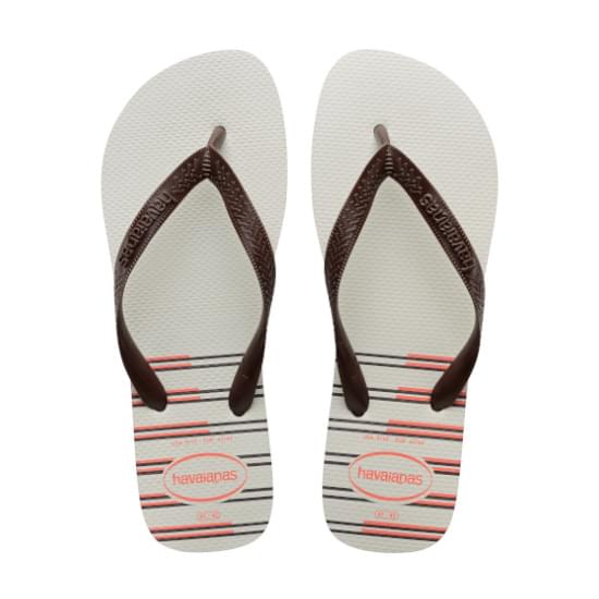 Imagem de Sandália havaianas masculina top basic branco/cafe 37/38