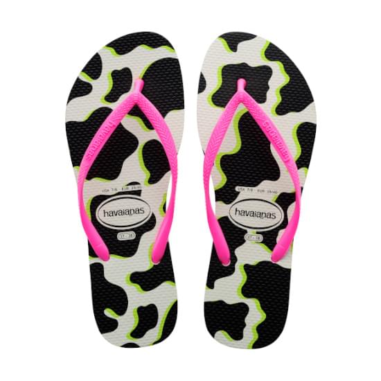 Imagem de Sandália havaianas feminina slim animals branco/rosa flux 33/34