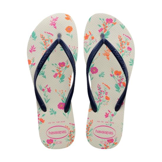 Imagem de Sandália havaianas feminina slim romance branco/marinho 35/36