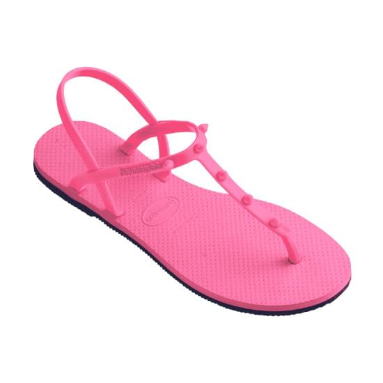 Imagem de Sandalia havaiana feminina you paraty spikes rosa cristal 35