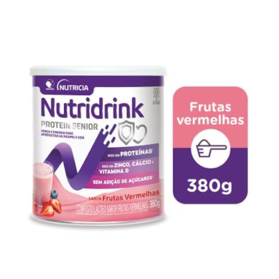 Imagem de Danone nutridrink protein senior pó frutas vermelhas lata 380g