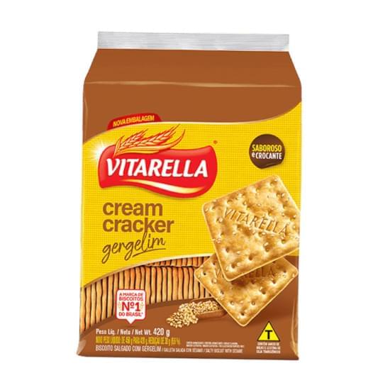 Imagem de Biscoito salgado vitarella cream cracker com gergelim 420g