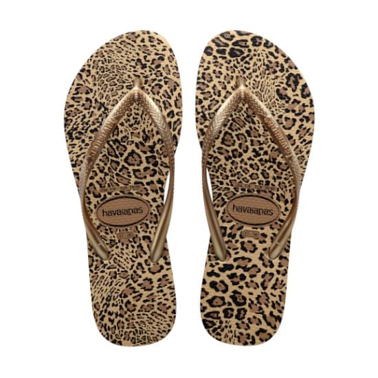 Imagem de Sandália havaianas feminino slim animals areia/dourado 33/34