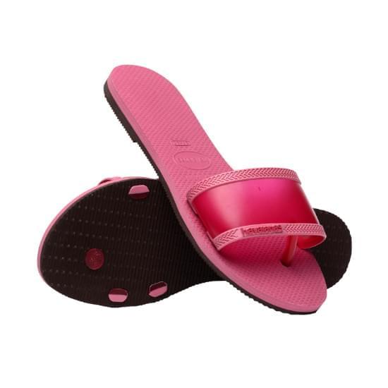 Imagem de Sandalia havaiana feminina  you angra crystal rosa veludo 35/36