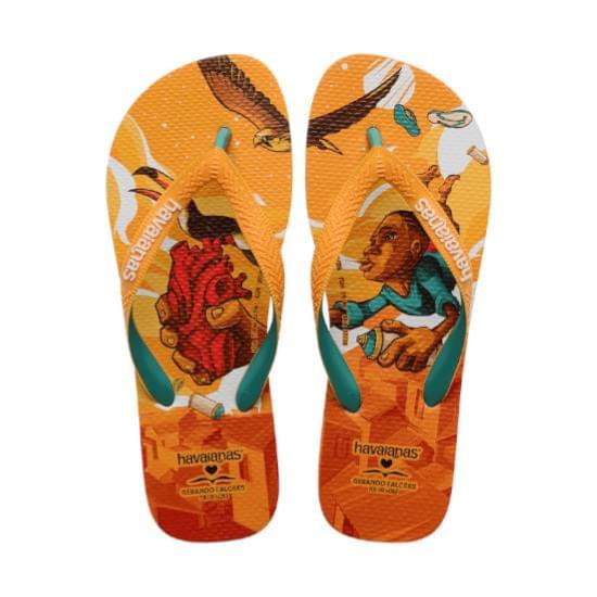 Imagem de Sandália havaiana unissex gerando falcões laranja citrus 33/34