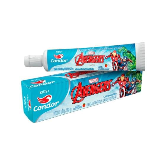 Imagem de Gel dental condor avengers kids+ com flúor morango 50g