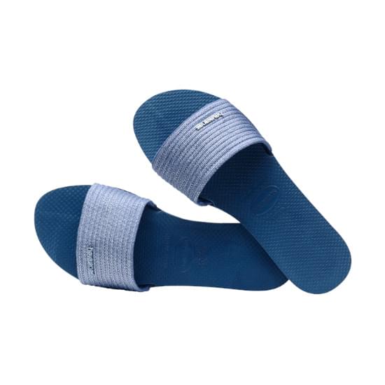 Imagem de Sandálias havaianas feminina you malta metallic azul comfy 33/34