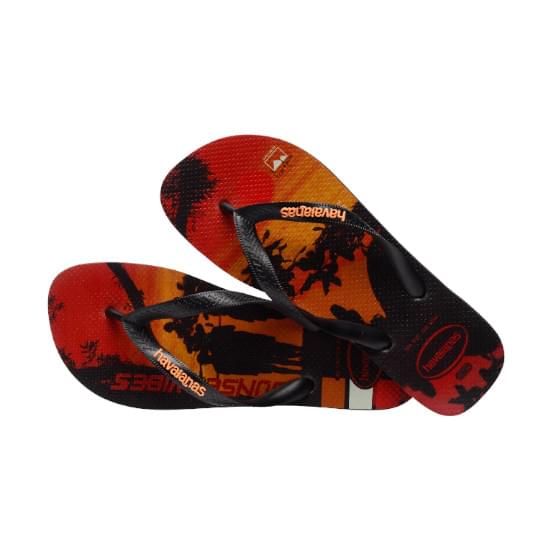 Imagem de Sandália havaianas masculino hype preto/preto/laranja begonia 41/42