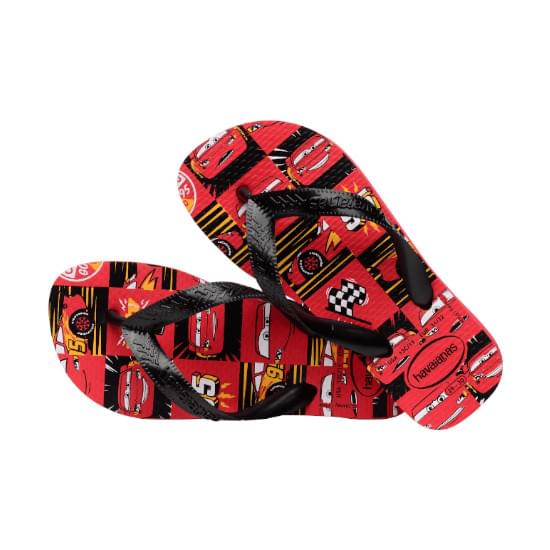 Imagem de Sandália havaianas infantil kids cars vermelho rubi/preto 31/32