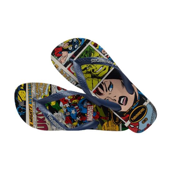 Imagem de Sandália havaianas masculina top marvel classic cinza gelo/azul indigo 39/40