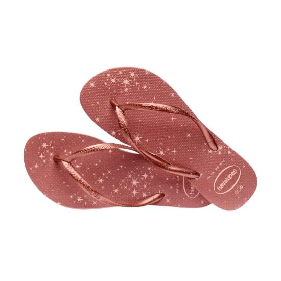 Imagem de Sandalia havaiana feminina slim gloss rosa ballet/ dourado blush 29/30