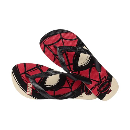 Imagem de Sandália havaianas masculina top marvel logomania bege palha 35/36