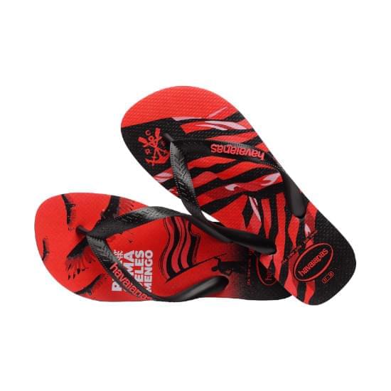 Imagem de Sandália havaianas masculina top times flamengo preto 27/28