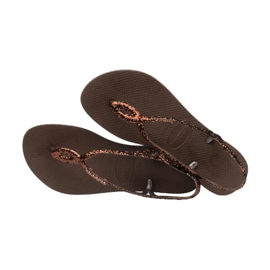 Imagem de Sandálias havaianas feminina luna premium ii café 33/34