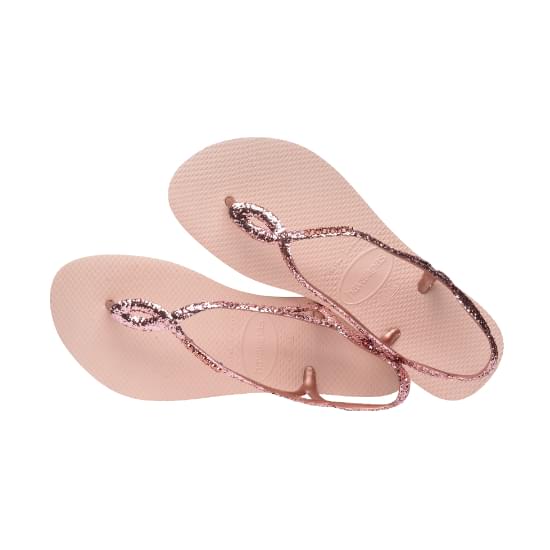 Imagem de Sandálias havaianas feminina luna premium ii rosa ballet/rosa retro metalic 33/34