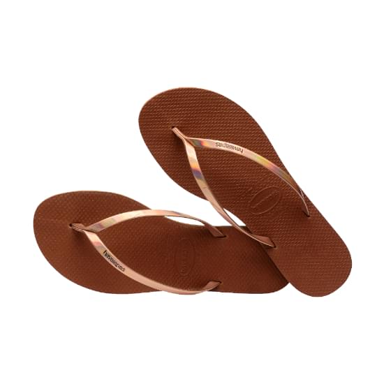 Imagem de Sandália havaianas feminina you metallic ferrugem 33/34