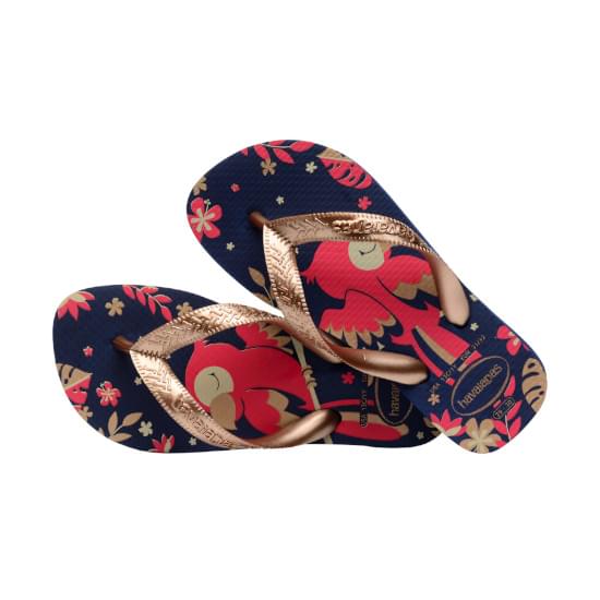 Imagem de Sandália havaianas infantil kids top pets marrom/rose gold 35/36