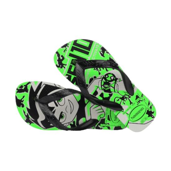 Imagem de Sandália havaianas infantil kids ben 10 branco/preto 31/32