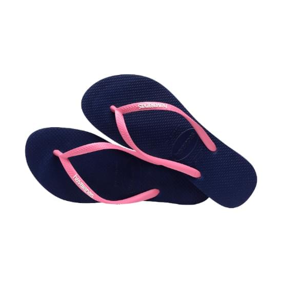 Imagem de Sandalia havaianas feminina slim logo pop-up azul/pink 35/36