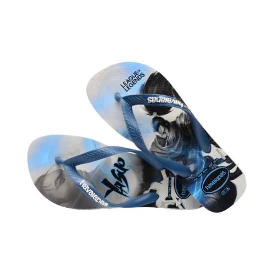 Imagem de Sandália havaianas masculina top league of legends branco/azul comfy 37/38