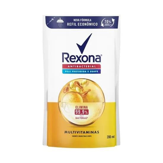 Imagem de Sabonete líquido antibacterial multivitaminas rexona sachê 200ml refil econômico