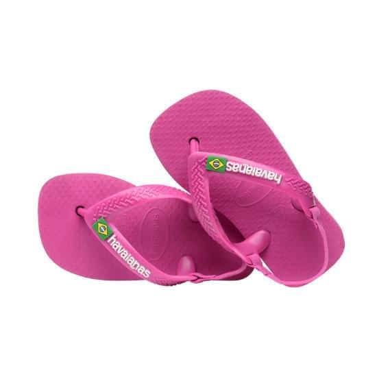 Imagem de Sandália havaianas new baby brasil logo rosa gum/rosa gum 17/18