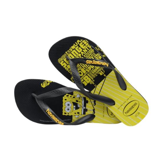 Imagem de Sandálias havaianas masculina top spongebob novo grafite 23/24