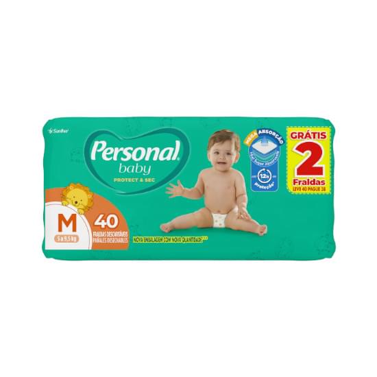 Imagem de Fralda infantil personal baby mega tamanho m | leve 40 pague 38 unidades