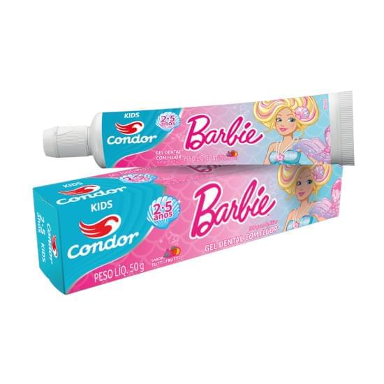 Imagem de Gel dental com flúor tutti frutti barbie condor kids caixa 50g