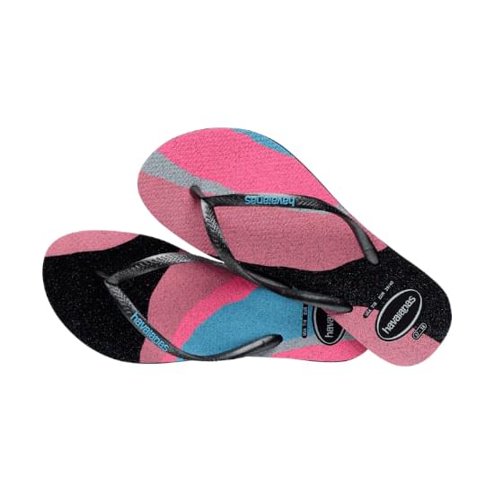 Imagem de Sandália havaianas feminina slim palette glow preto 33/34