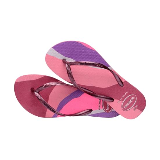 Imagem de Sandália havaianas feminina slim palette glow rosa veludo 39/40