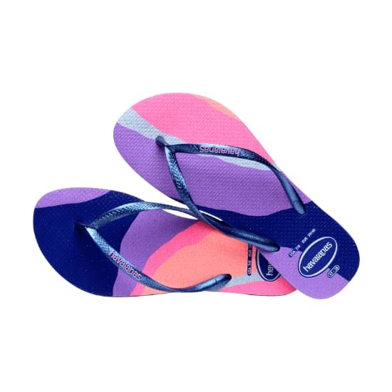 Imagem de Sandália havaianas feminina slim palette glow azul naval 33/34