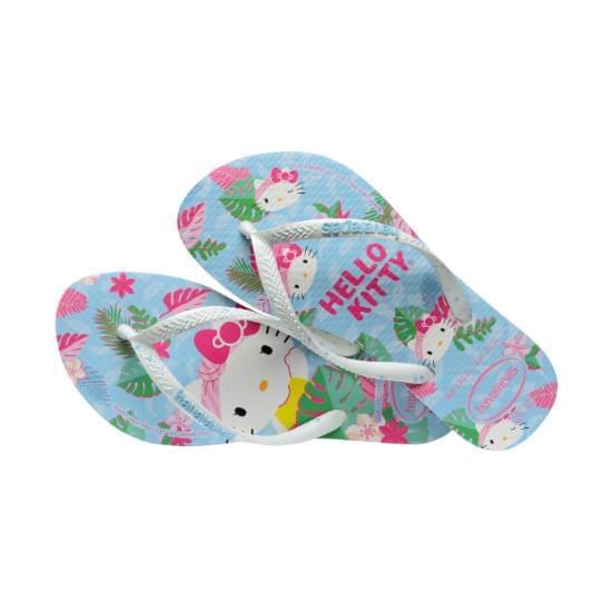 Imagem de Sandalias havaianas kids slim hello kitty branco/azul 27/28