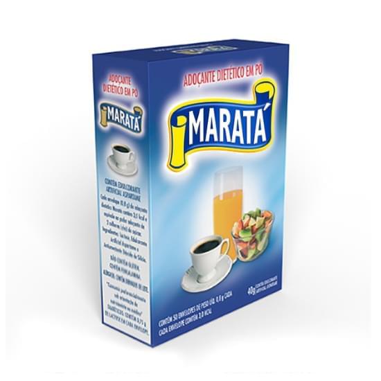 Imagem de Adoçante dietético em pó maratá 40g | display com 50 envelopes de 0,8g cada