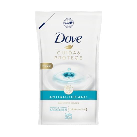 Imagem de Sabonete líquido antibacteriano dove cuida & protege sachê 200ml refil