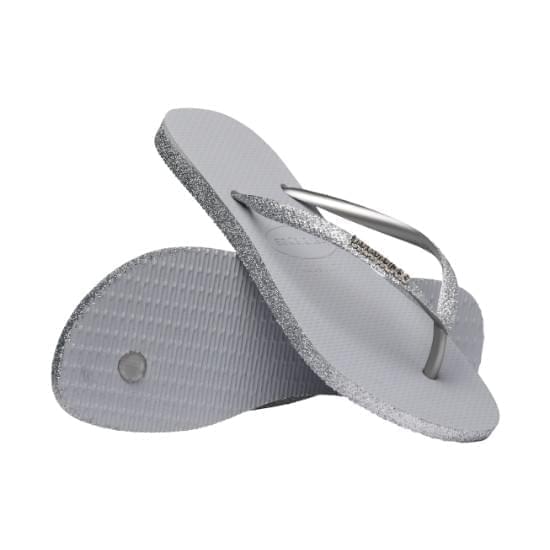 Imagem de Sandália havaianas feminina slim sparkle ii cinza gelo 33/34