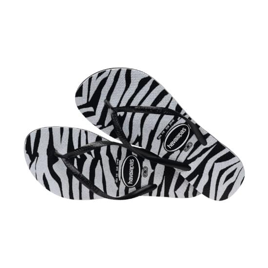 Imagem de Sandália havaianas feminina slim animals glitter preto 35/36