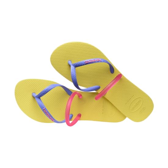 Imagem de Sandália havaianas feminina flat duo amarelo pixel 33/34