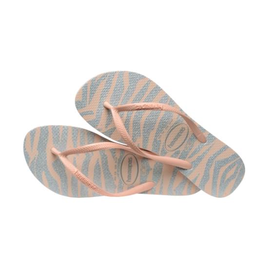 Imagem de Sandália havaianas feminina slim animals glitter rosa ballet 37/38